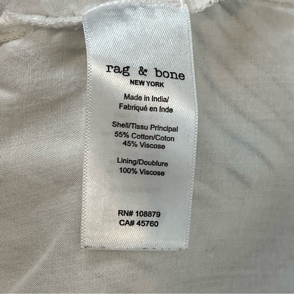 RAG & BONE Aster Pinstripe Strapless Dress smocked top cotton viscose pocket XS - Picture 7 of 7